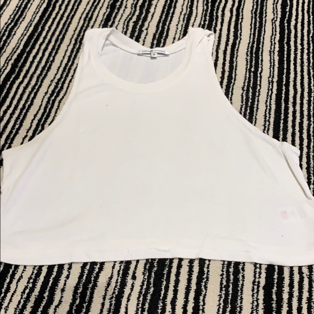 Cotton Citizen White Cropped Tank Gem